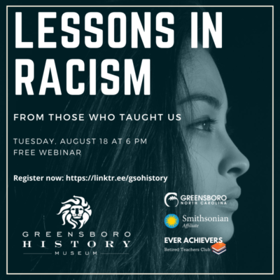 Lessons in Racism title with woman's face